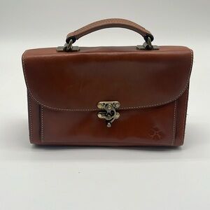 Patricia Nash Tan Leather Charonne Top Handle Satchel BLEMISH